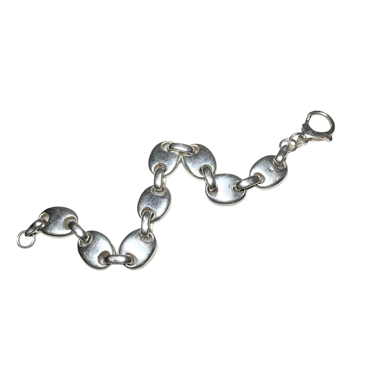 vintage silver anchor link chain bracelet