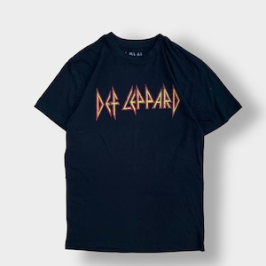 【DEF LEPPARD】バンドTシャツ ロゴ オフィシャル デフレパード ロックt バンt M 黒t us古着