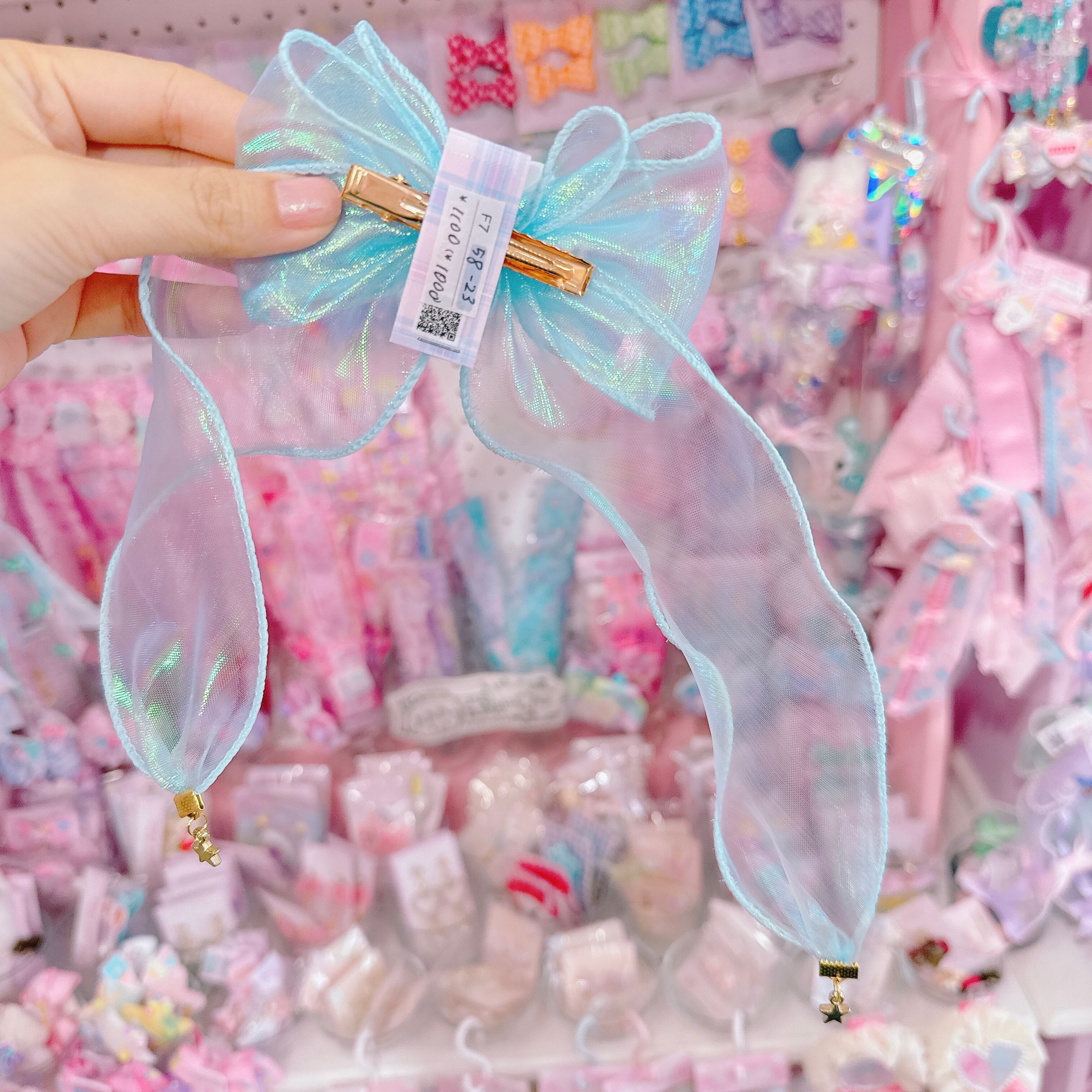 【F7】58-23たらりんオーガンジーヘアクリップ