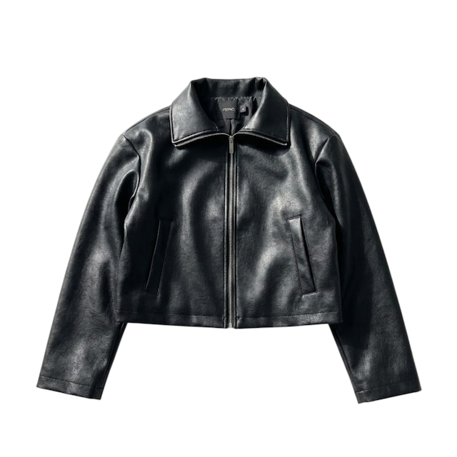 Stand Collar Short PU Leather Jacket 0016