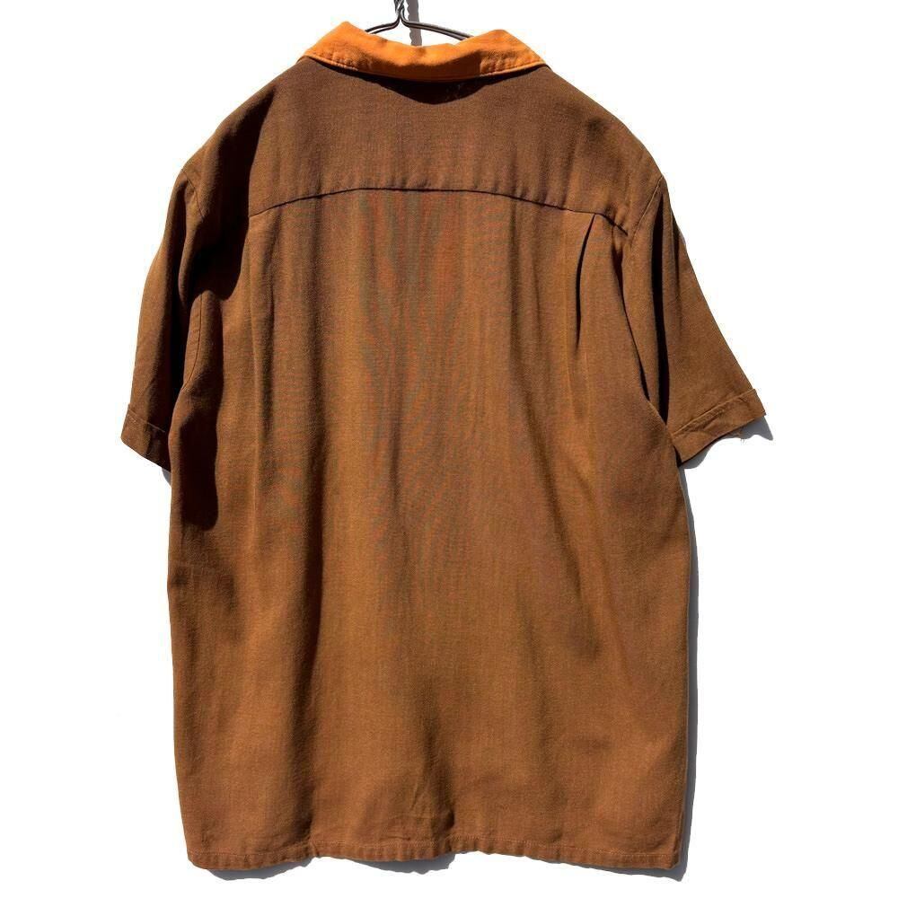 Da Vinci - California] Vintage S/S open collar rayon shirt [1960s