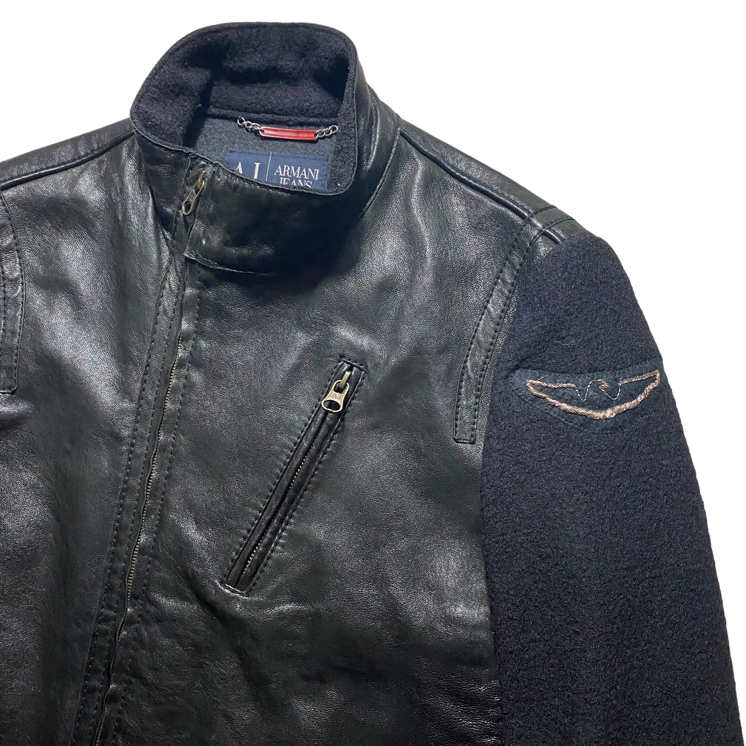 ARMANI JEANS sleeve switching riders jacket | NOIR ONLINE