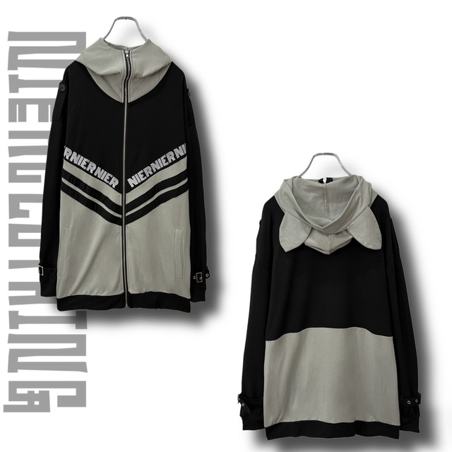 猫耳×ベルト装飾付きUNISEX ZIP OUTER