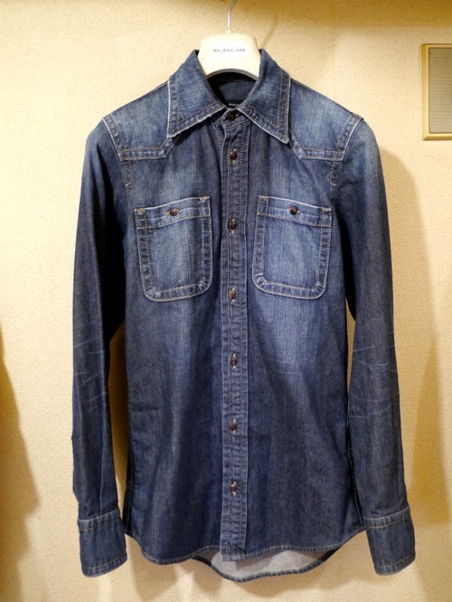 美品◆DSQUARED2 ディースクエアード USED加工 デニム シャツ 44◆
