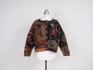 Nepal hand knit wool cardigan size:F