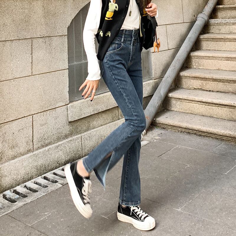 スタンダードハイウェストジーンズ スプリング薄手 レトロ 春物 スーパーモール22493565922