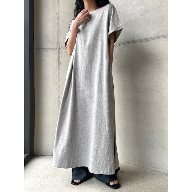 サイドスリット ロング Tシャツワンピース／2col　M03197