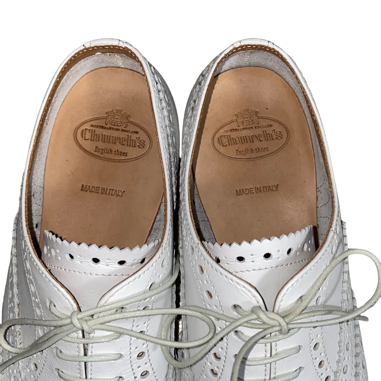 CHURCH’S white leather shoes “BURWOOD”