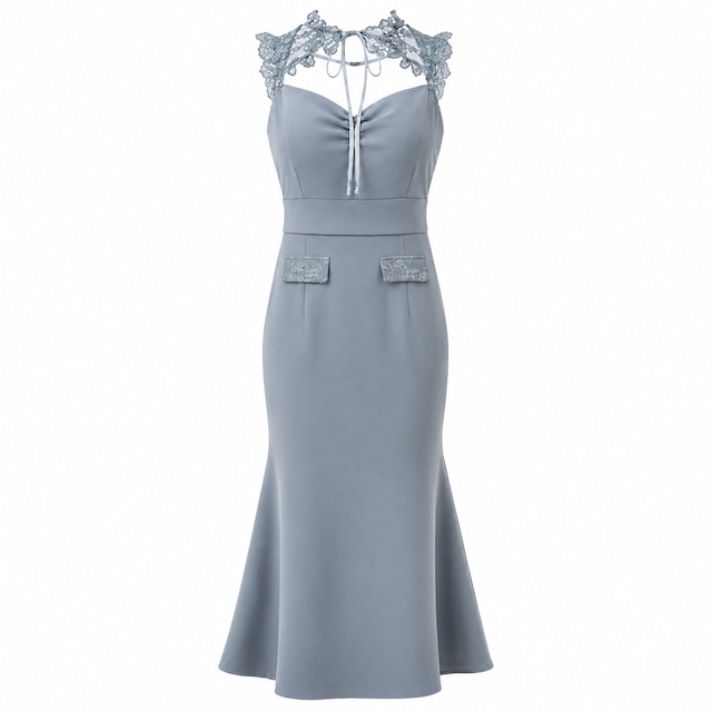Lumignon original ♥ Classical lace  lady dress【ブルーグレー】
