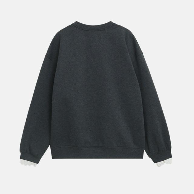lace cuffs sweatshirt　J00217