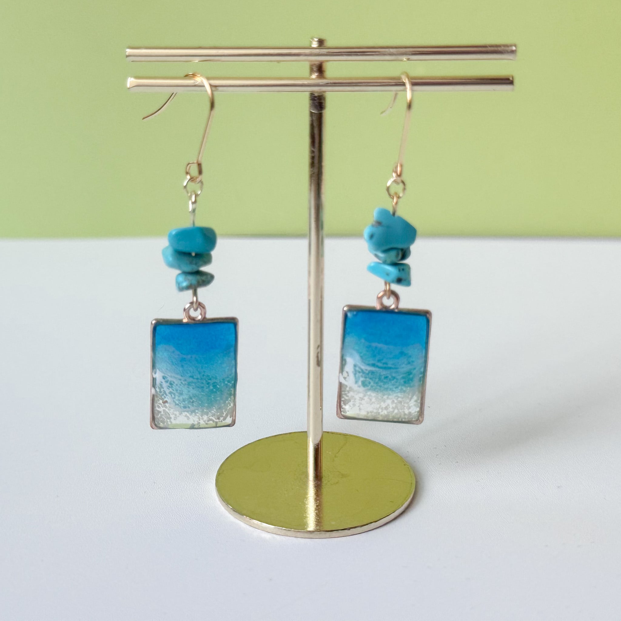 海色ピアス・イヤリング＊海レジンアート オーシャンアート | 花と海と