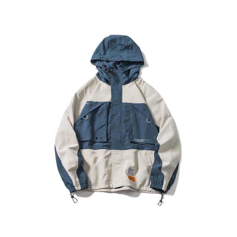 洋服ロードヴィンテージ秋ニューアメリカンカラーマッチングフード付きオーバーオールジャケットメンズインファッショントレンドルーズジャケットメンズ-アリババ オータム 秋物 ビンテージ hip6-161153950104143