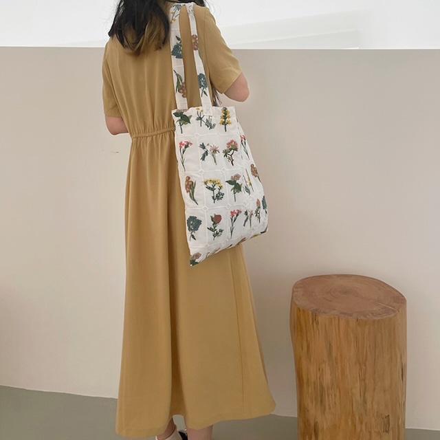 PourToiレトロ花と植物園ショルダーバッグ