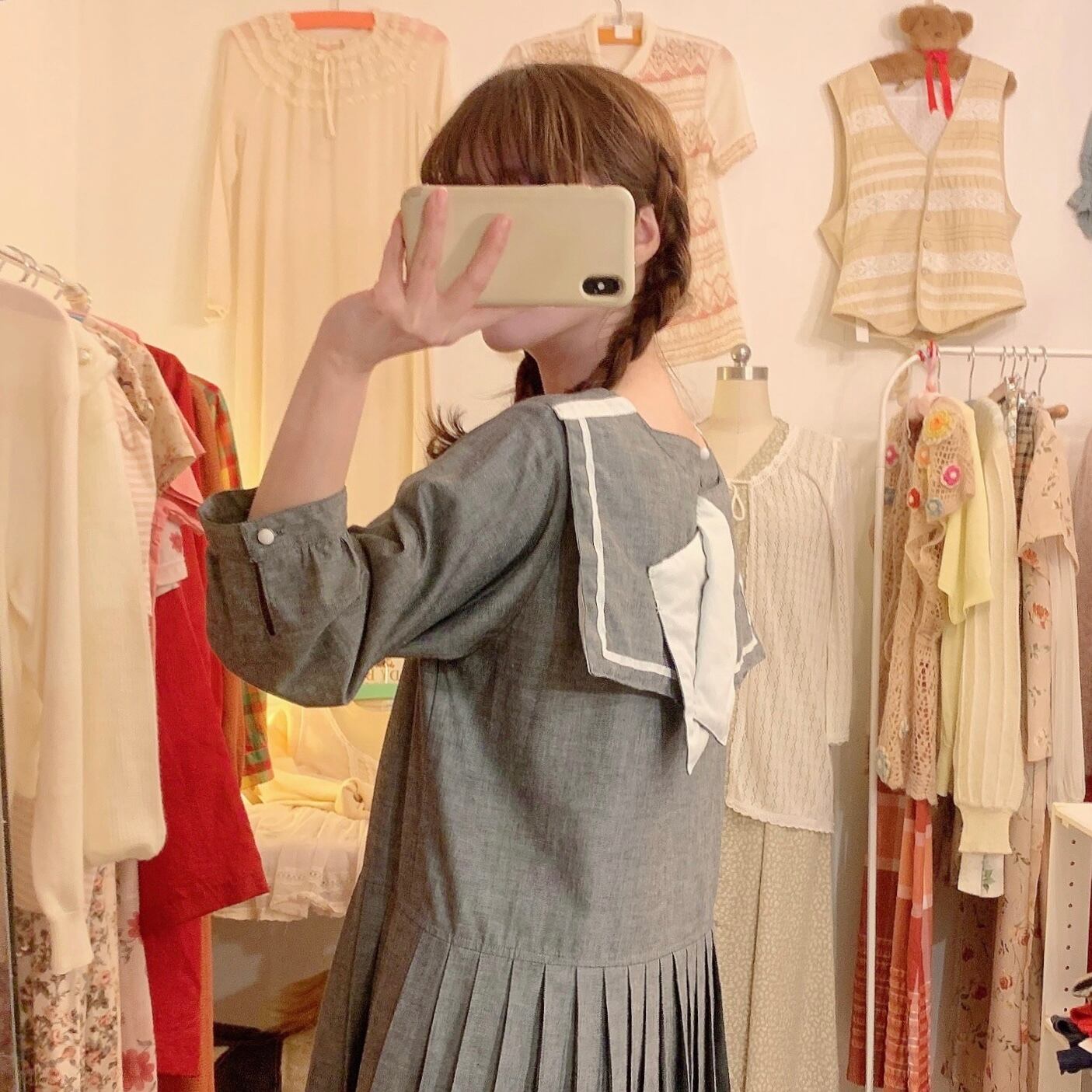 original / brand new sailor one-piece / gray