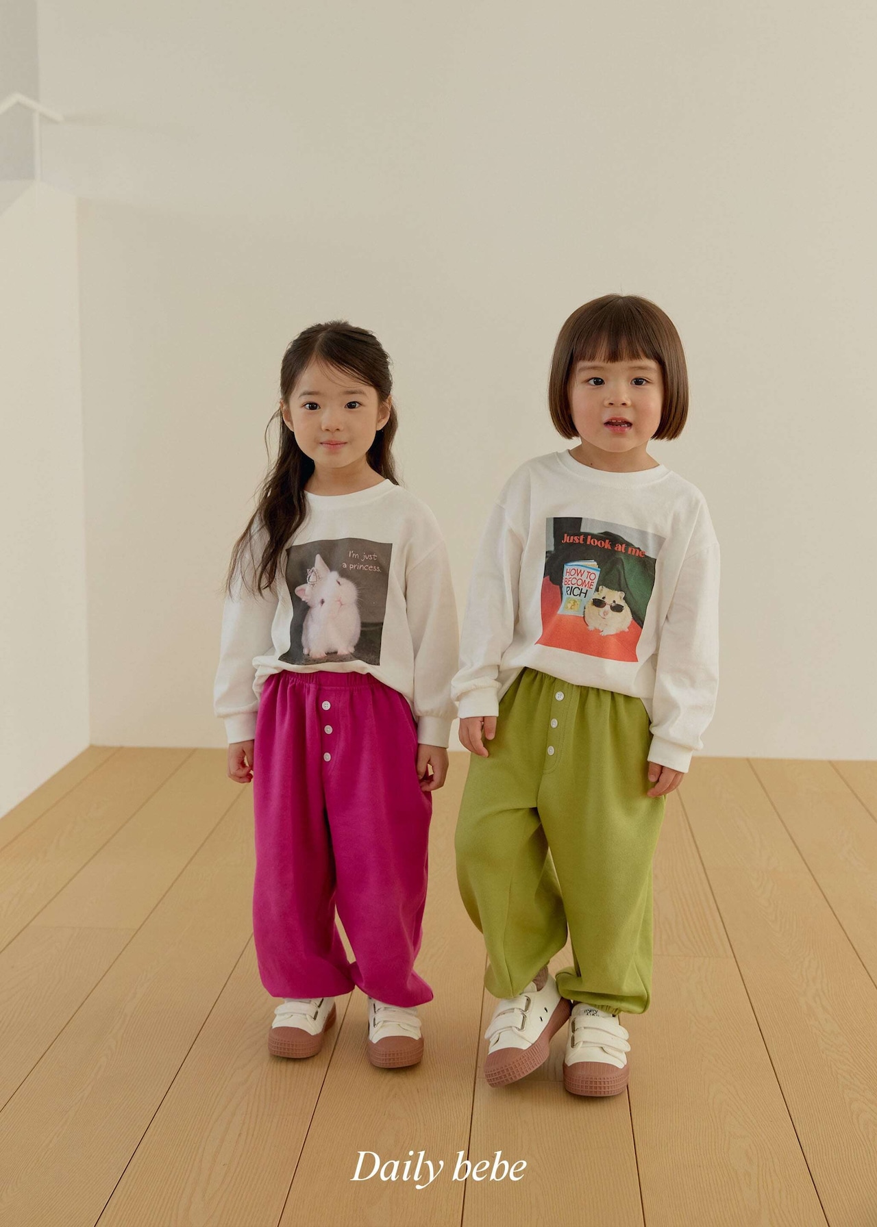 【取寄】Dailybebe ボタンジョガーパンツ|秋服|韓国子供服|26/AT