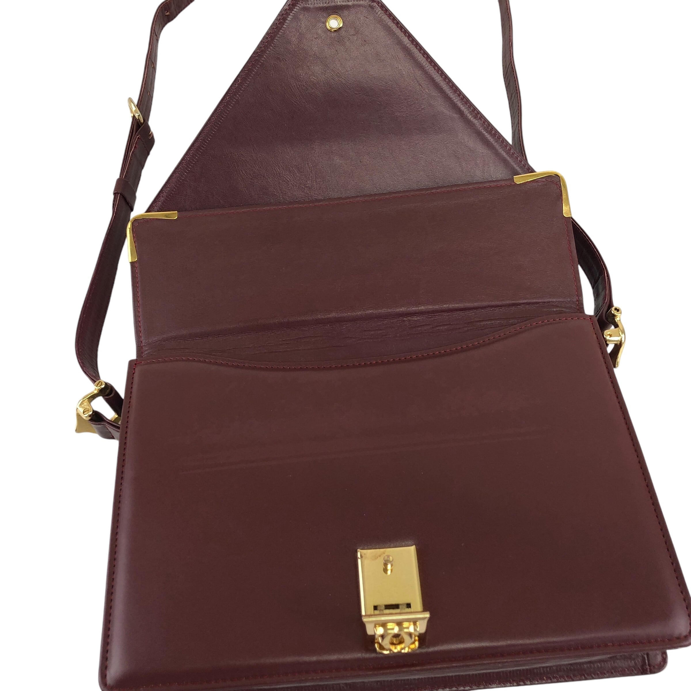 Cartier カルティエ マストライン ショルダーバッグ ボルドー ロゴ