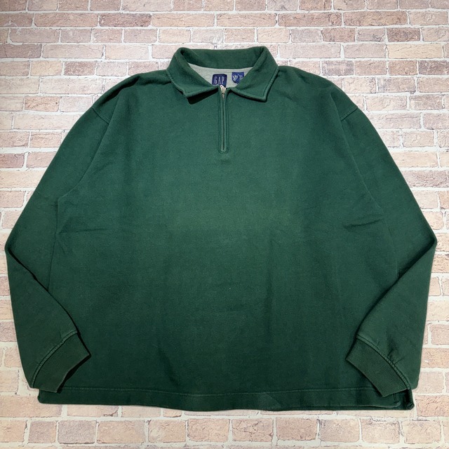 OLD GAP HALF ZIP SWEAT SHIRT GREEN