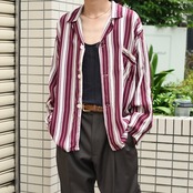 ~60's TOPKIS stripe rayon pajama shirt