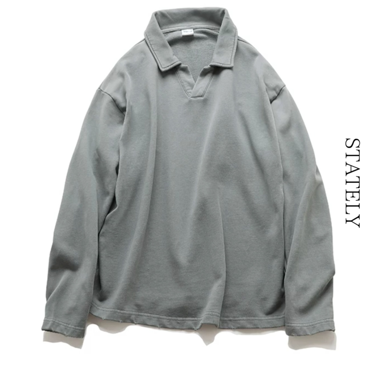 Washed Polo Collar ロンT/4color_T66・画像2