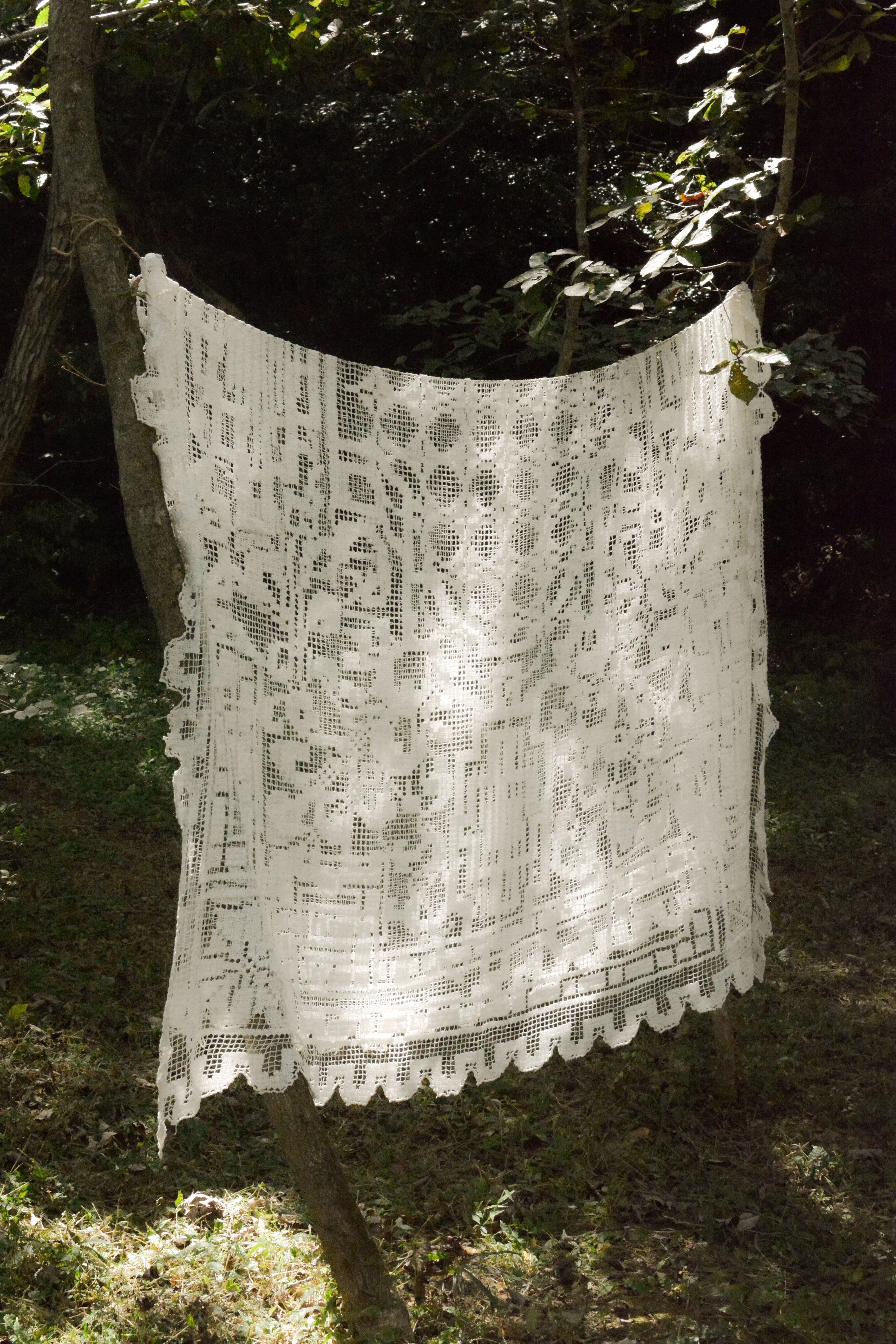 Vintage Cotton Lace Bedcover