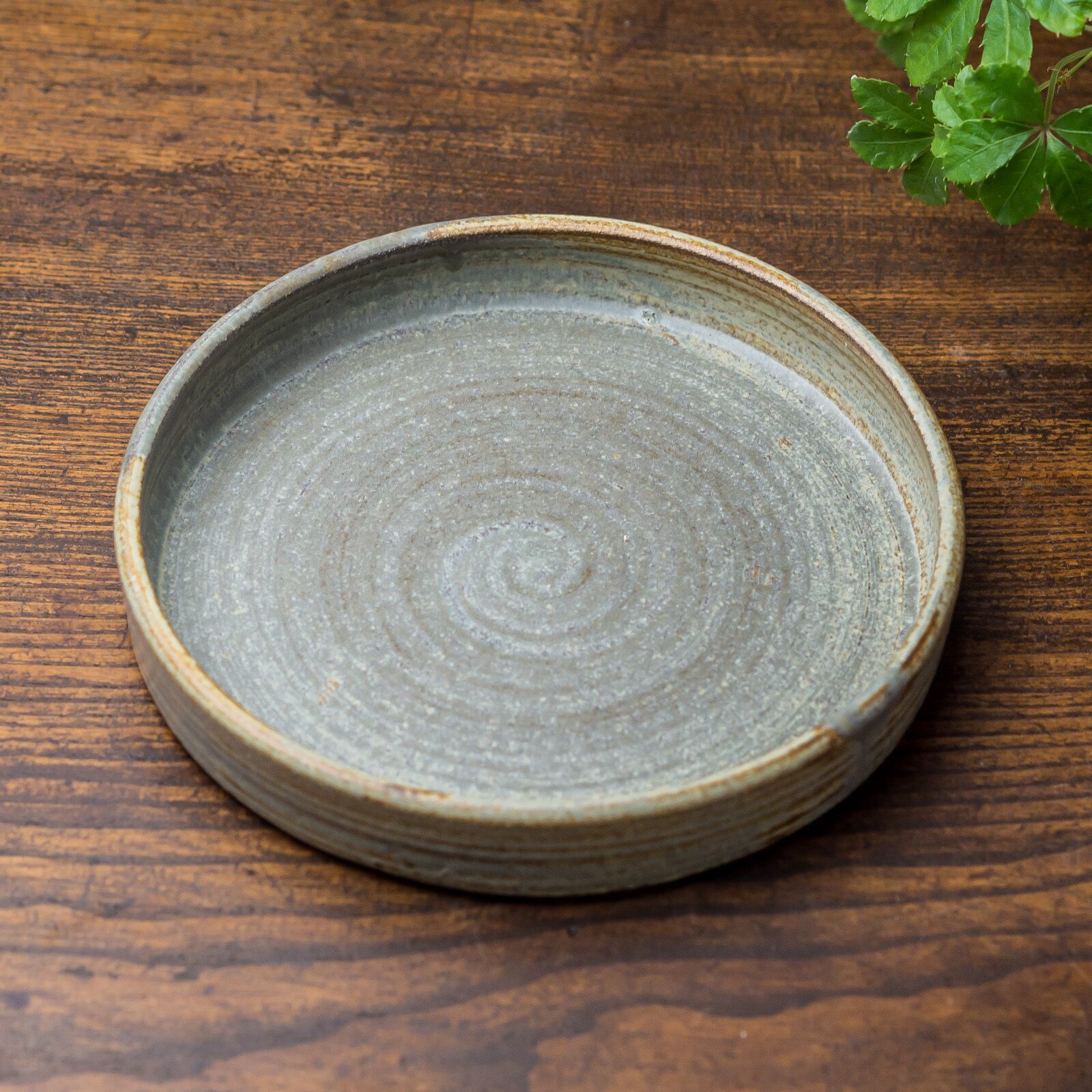 錆浅葱6寸ドラ鉢（切立皿・銅鑼鉢 ）／吉永哲子