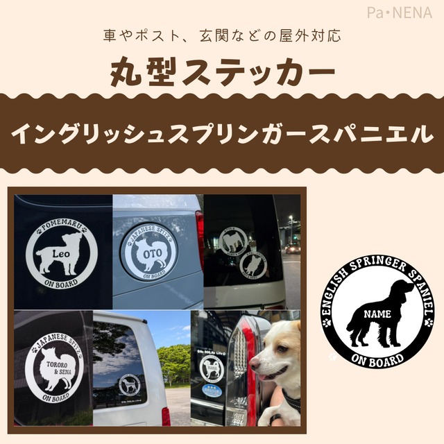 名入りシルエットステッカー【イングリッシュスプリンガー】