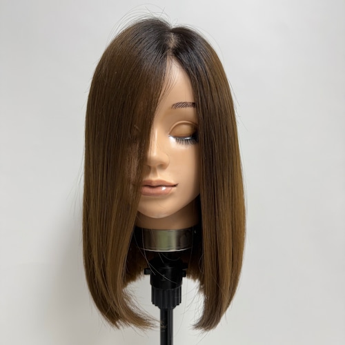 新色 3Dウィッグ 未カット 37cm グラデーション  百合子ウィッグレミー人毛100%