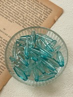 Japanese Vintage ヴィンテージビーズ プラスチック製 24mm 5個セット クリアグリーン系 型穴 アクセサリーパーツ デコレーションパーツ