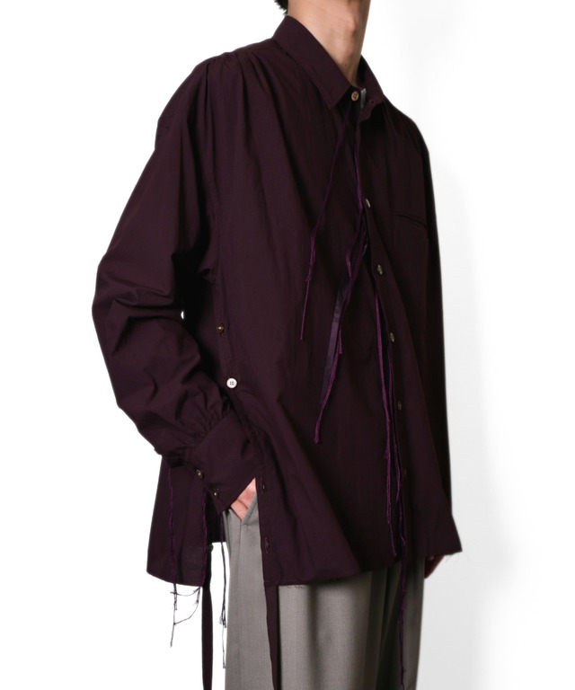 Midorikawa / MID26AW-SH02 SIDE SLIT SHIRT(BURGUNDY)