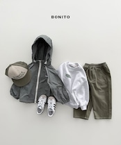 韓国子供服 / BONITO / 26Autumn / チェック柄パイピングウィンドブレーカー / 秋服 *12M~JM *