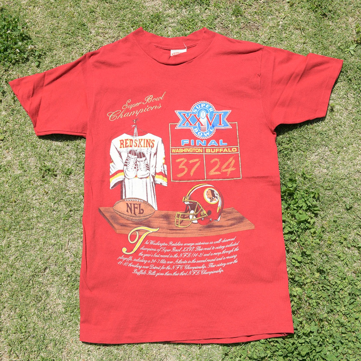 90s NFL 1991 Super Bowl Washington Redskins T-shirt | steez 【スポーツ古着専門店】
