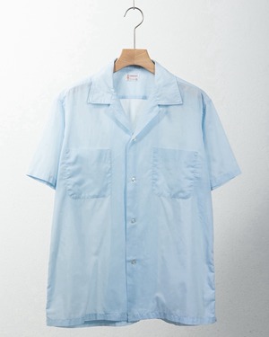 vintage open collar cotton x polyester short sleeve shirt