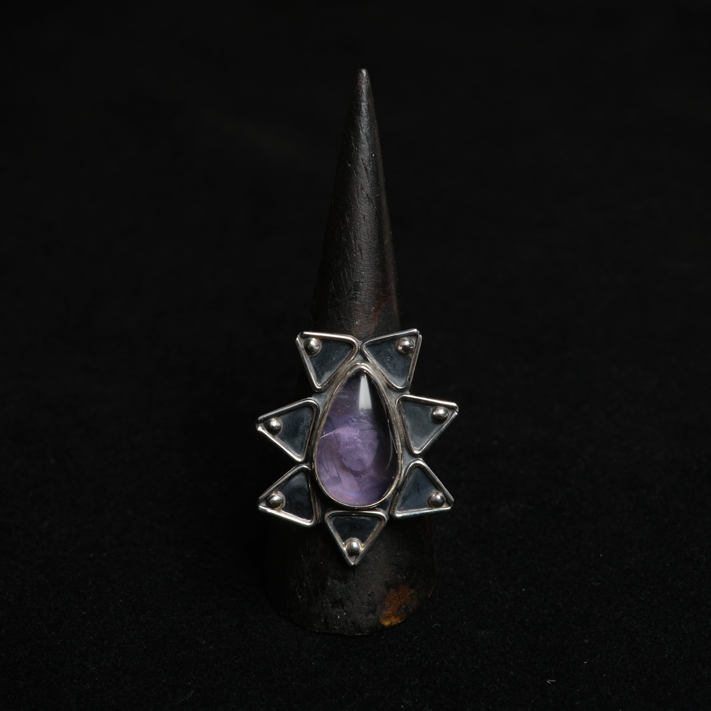 Mexican Jewelry/Made in Taxco/Silver950 アメジストワイドリング