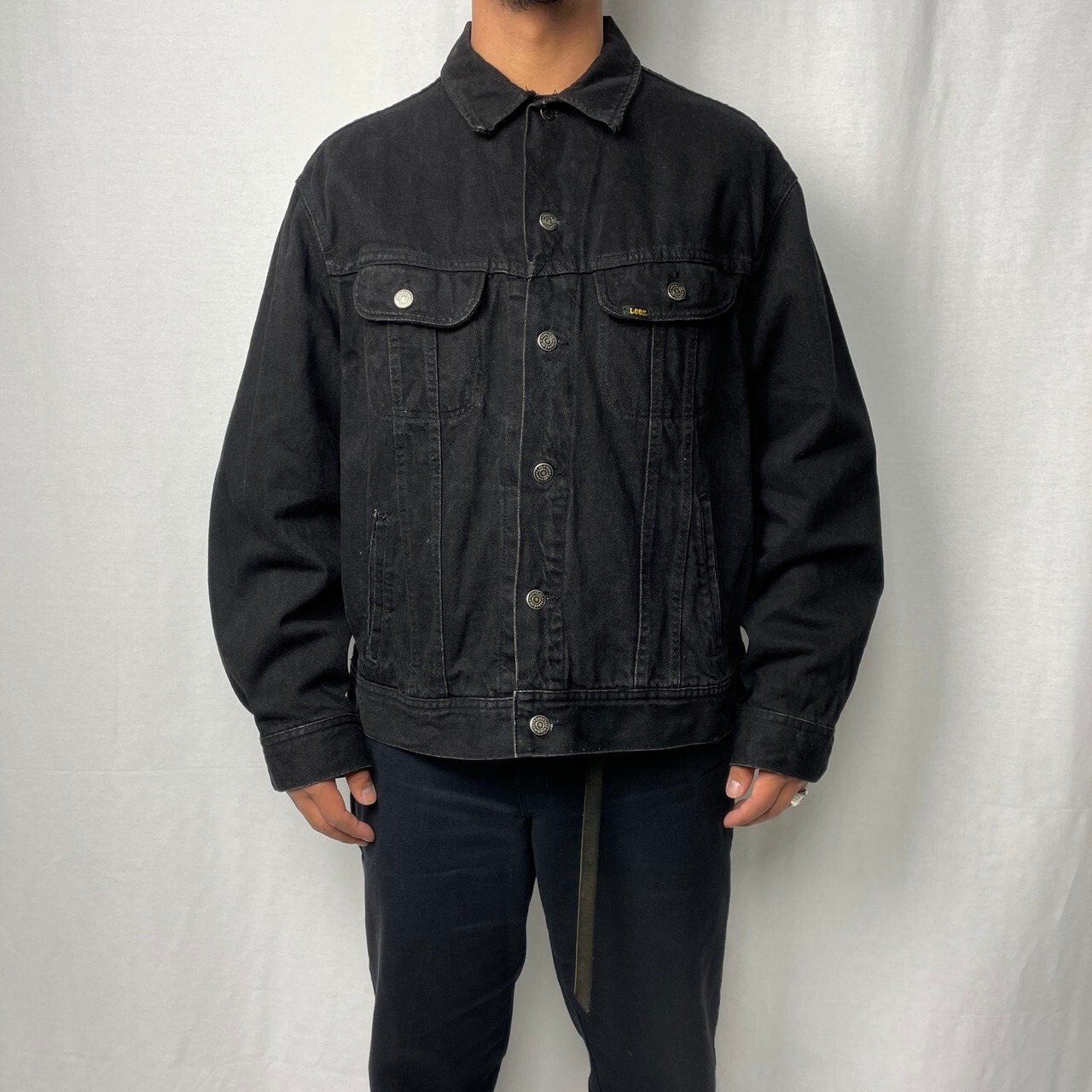 90年代 USA製 Lee リー 220 ブラックデニムジャケット メンズXL相当 