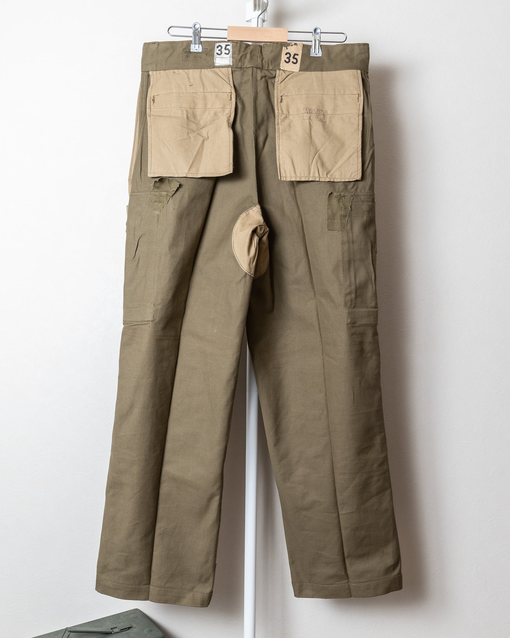 DEADSTOCK】French Army M-47 Trousers Early Model Size35 ① 実物