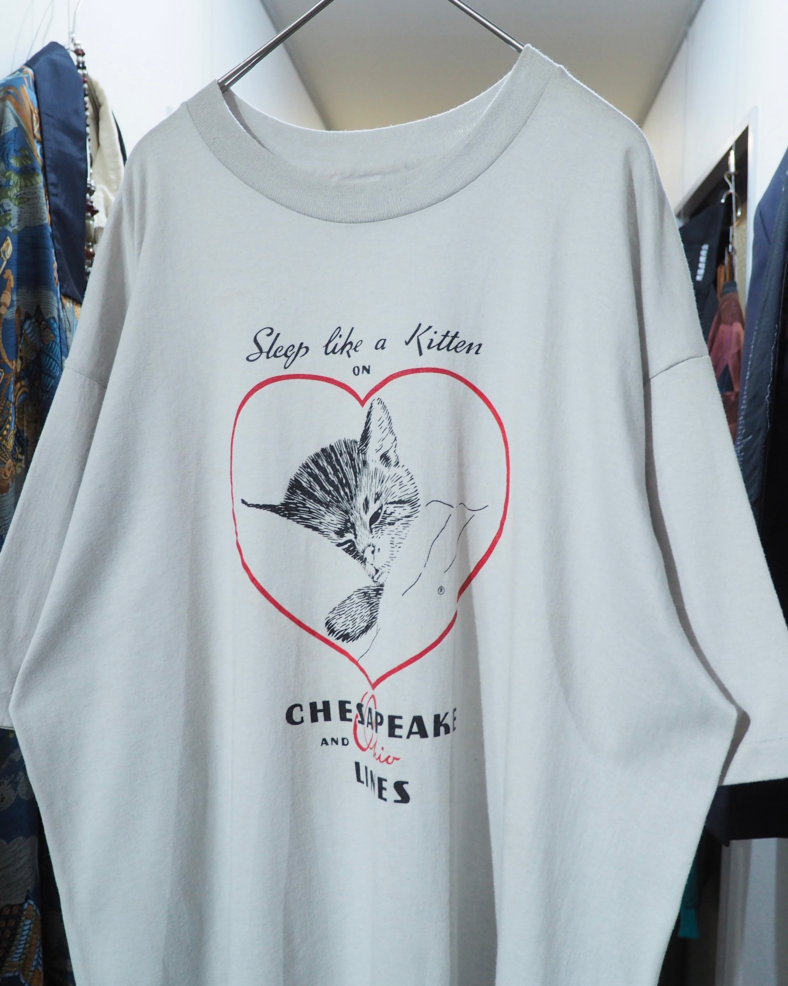 1990s " Made in USA " Sleep Cat printed vintage Tee