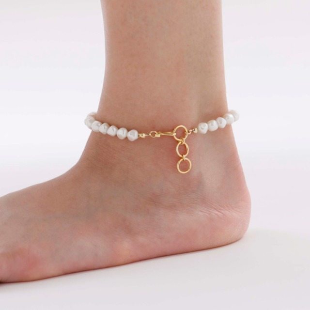 Baroque pearl anklet