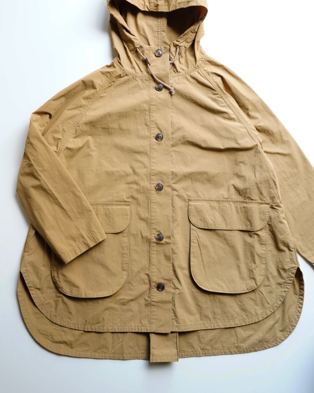 【tumugu:】コットンナイロンダンプ フードビッグジャケット