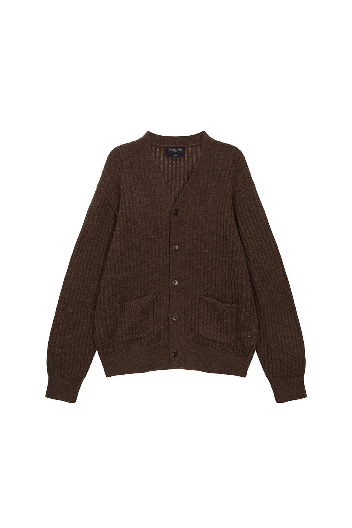 Matin Kim] HAIRY CROCHET CARDIGAN FOR MEN IN BROWN 正規品 韓国