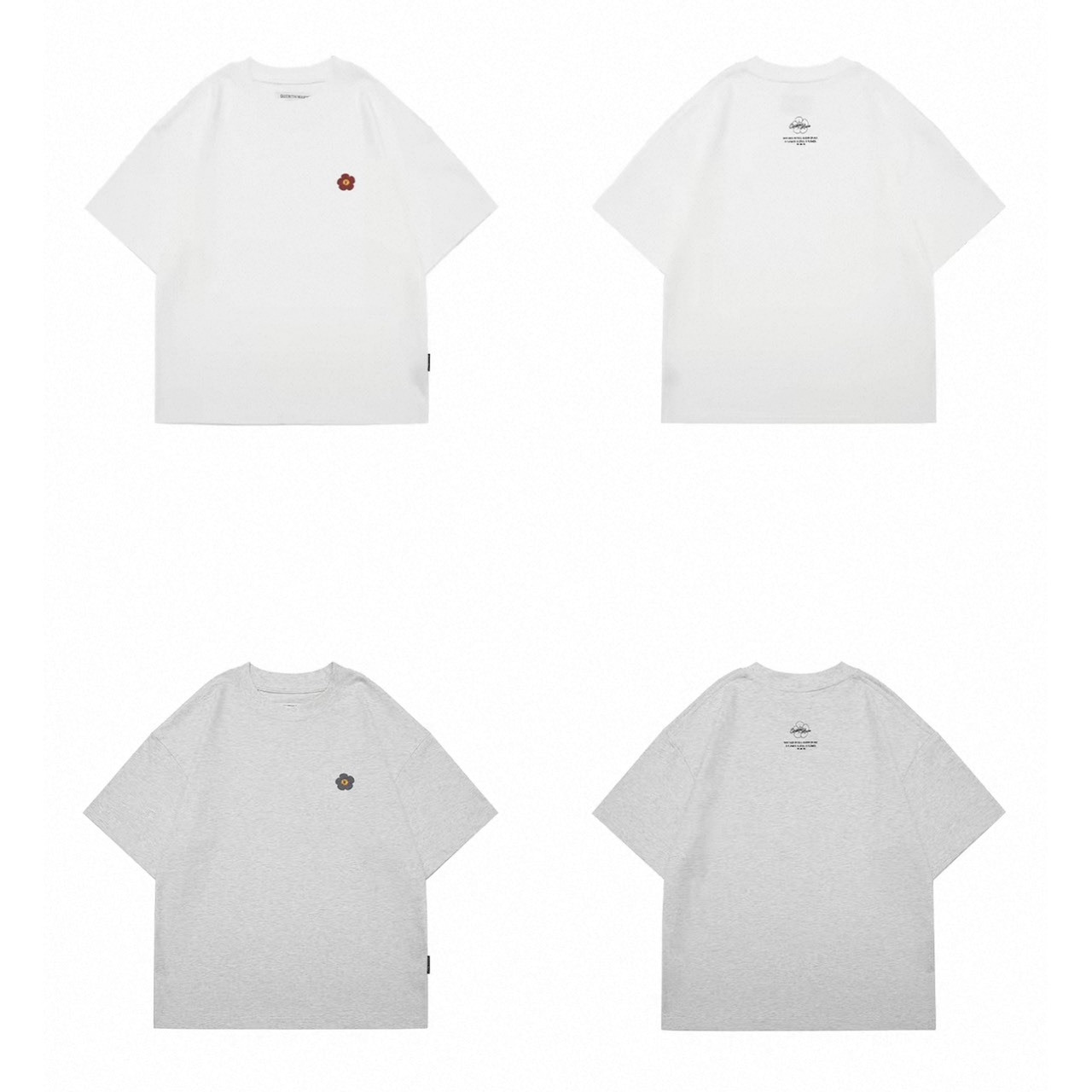 Flower embroidery oversized tee 1491 - 10