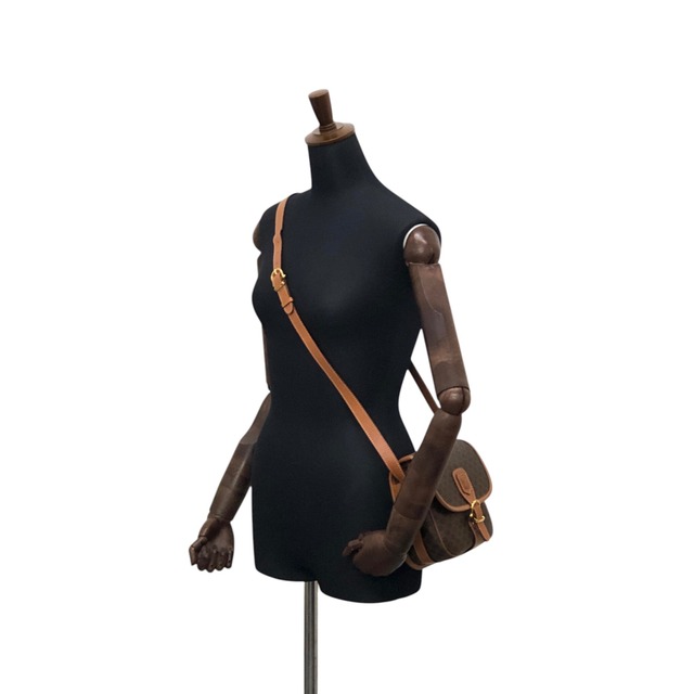 CELINE セリーヌ ショルダーバッグ ブラウン ブラゾン型押し フロントバックル PVCレザー vintage ヴィンテージ オールド rxknkd