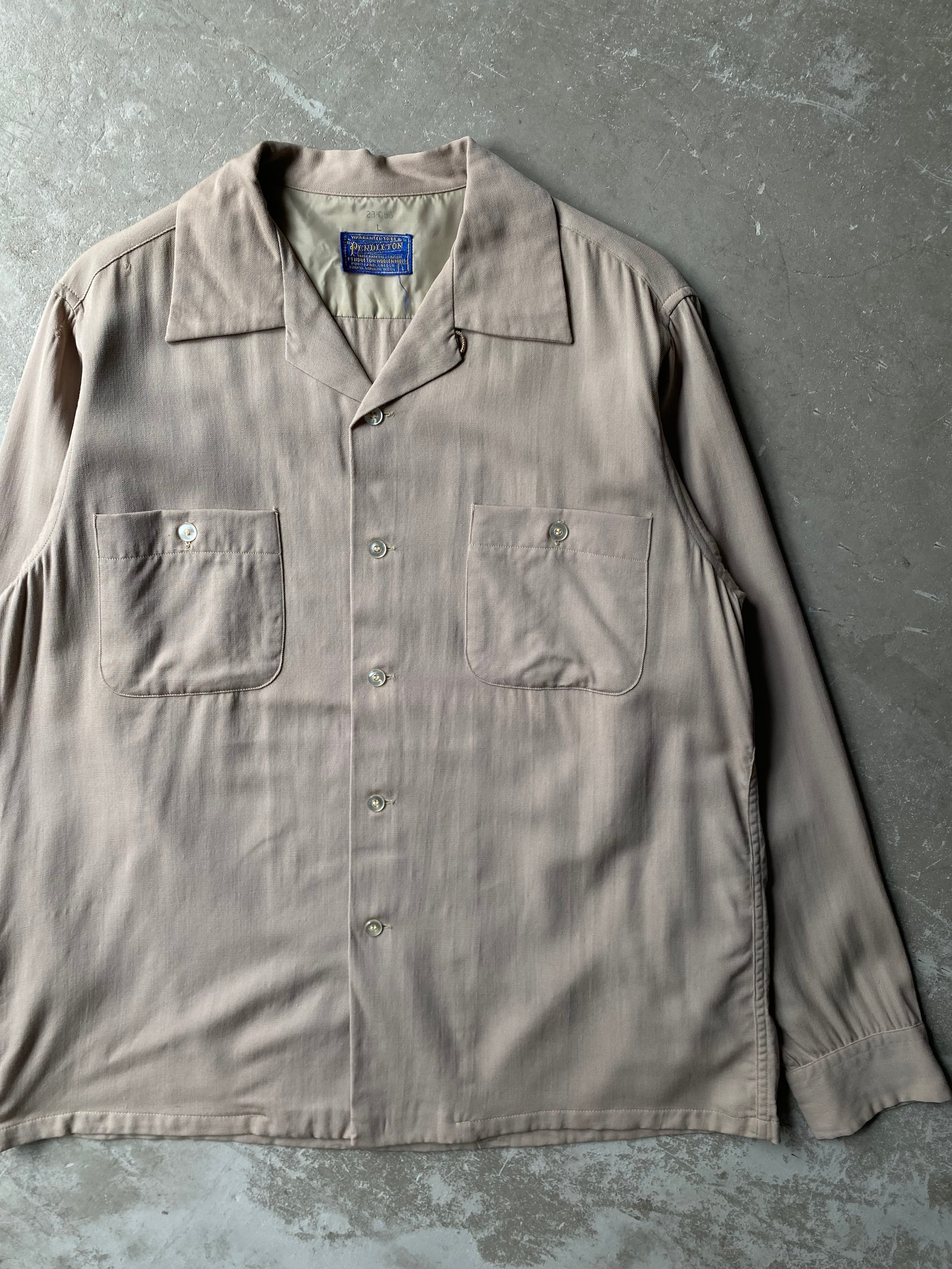 50s PENDLETON Wool Board Shirt “ Shadow Plaid ” / vintage