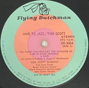 Tom Scott Quartet ‎– Hair To Jazz | FISH FOR RECORDS