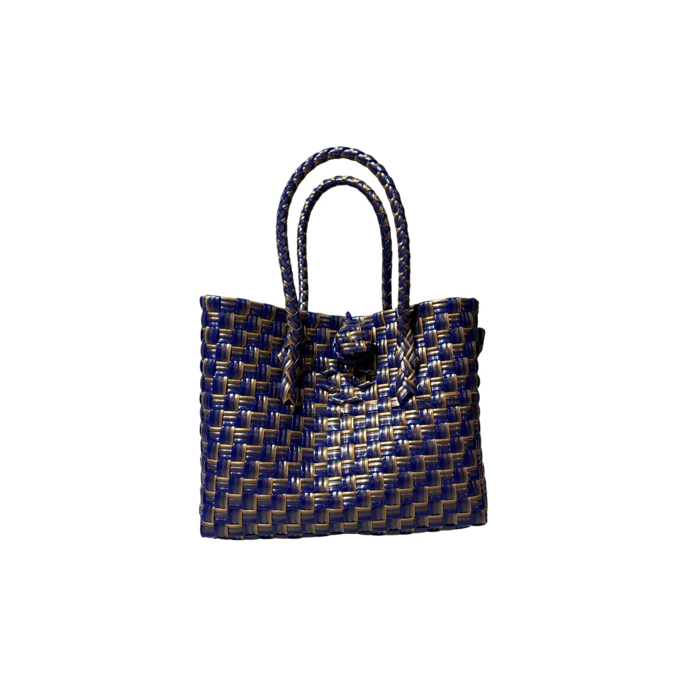 MINI BAG - GOLD & NAVY / SHORT HANDLE / XS
