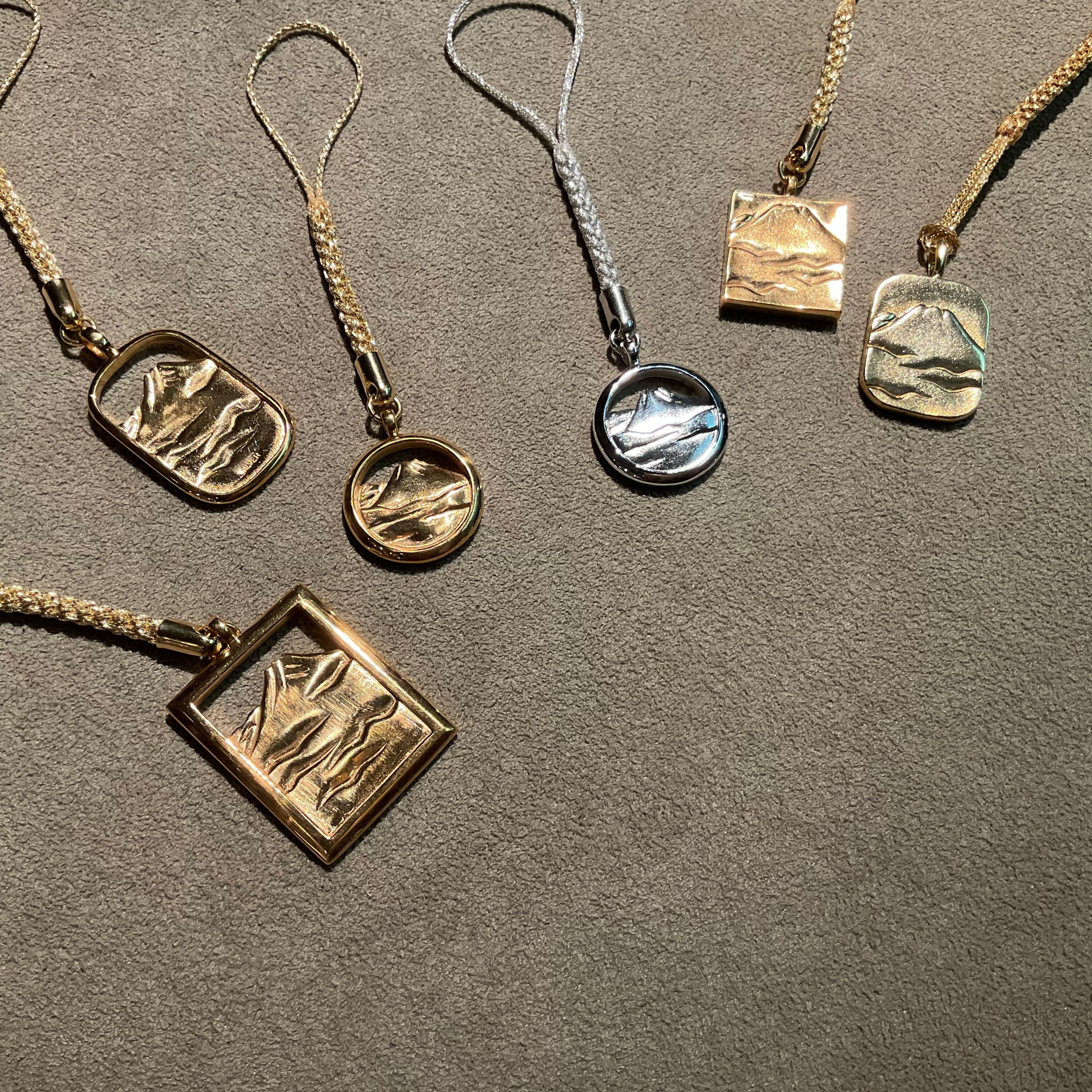 富士山 Square Flame Key holder Chain strap SilverJewelry 世界遺産