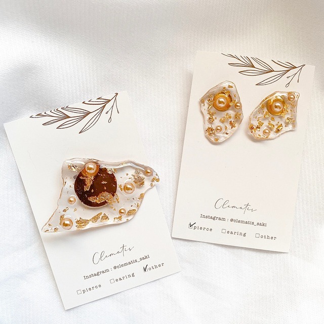 ◇C-6 ニュアンスクリアピアス