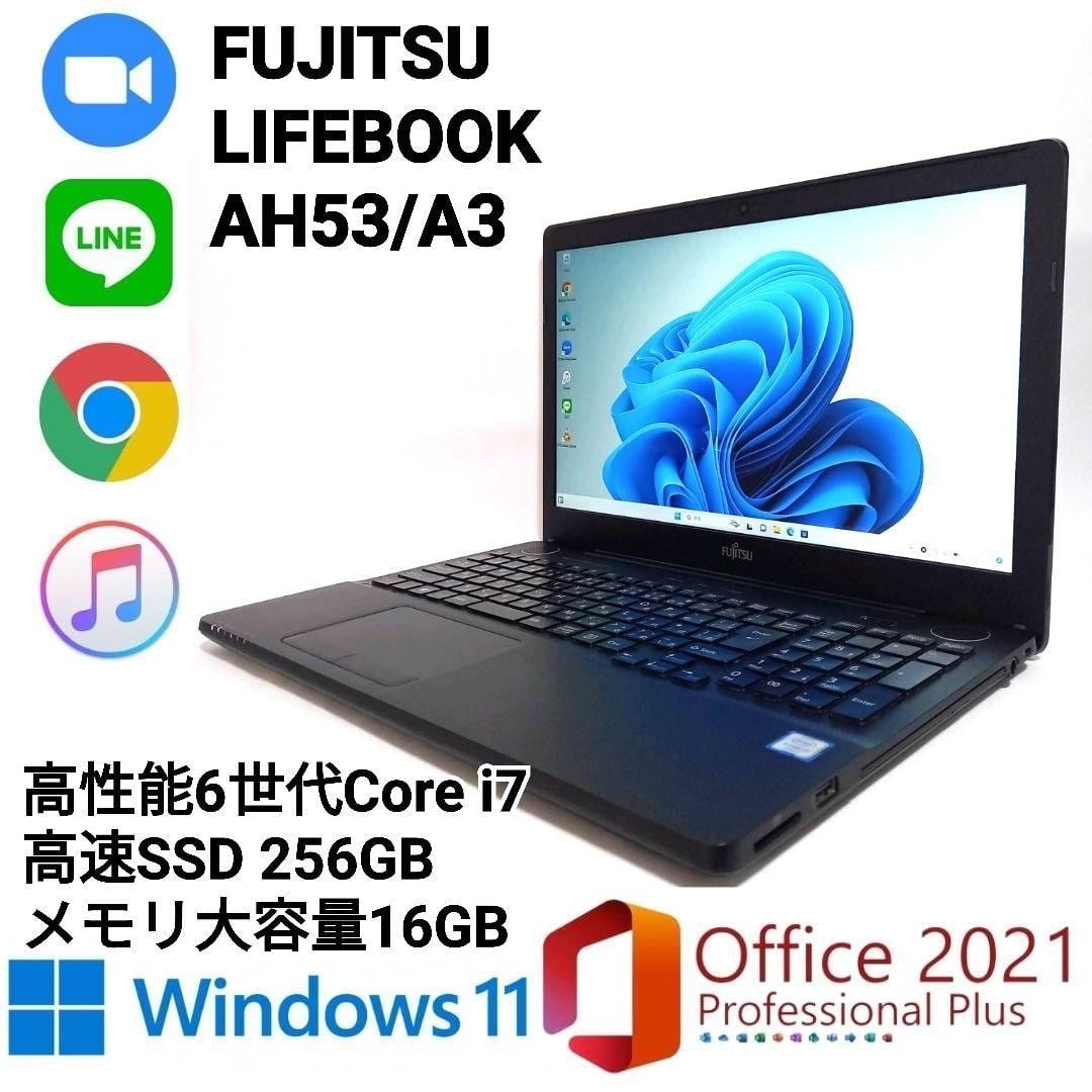 ノートパソコン windows11 オフィス付き core i7 AH53/A3