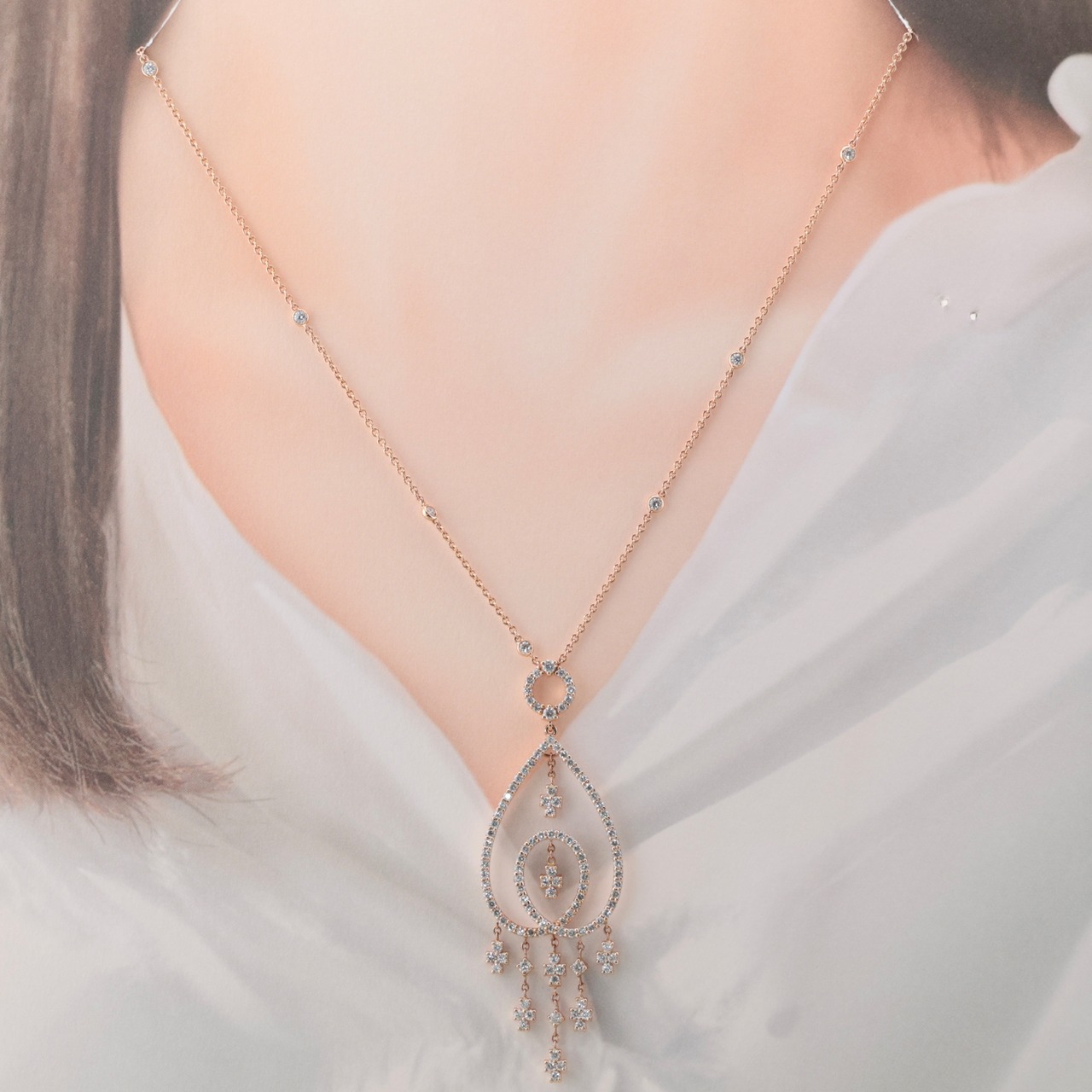 750 PG クリヴェリ ダイヤモンド 1.85ct ネックレス イタリアン 