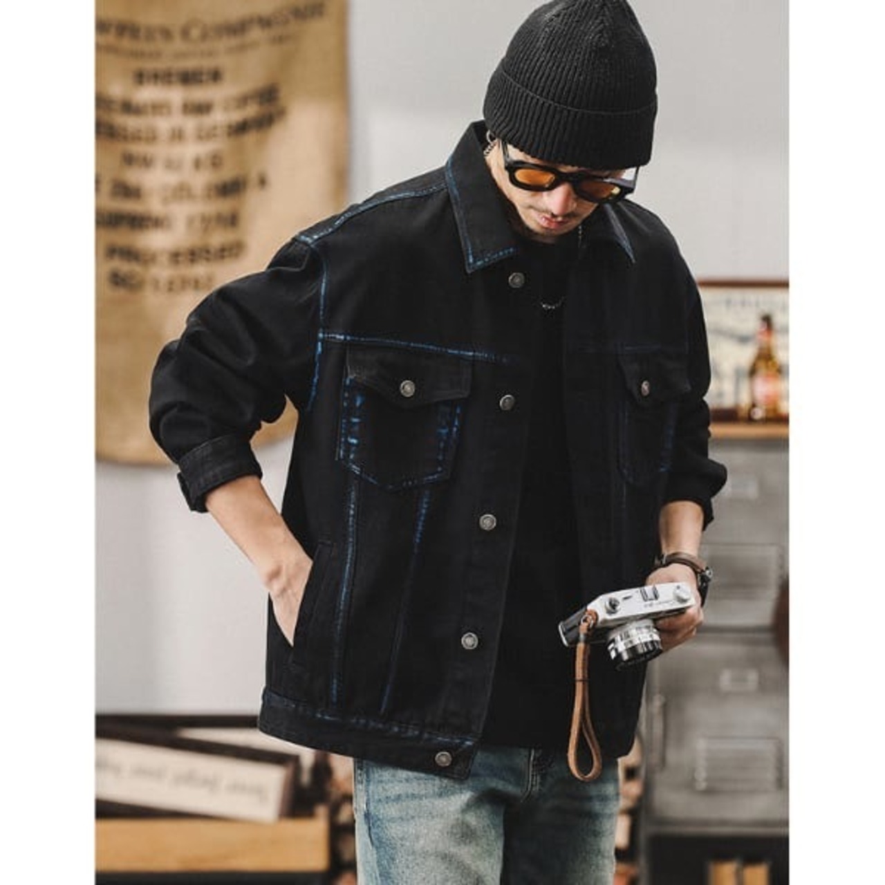 Line design denim jacket 0270 - 2