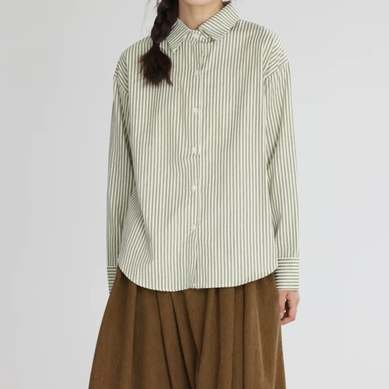 ストライプボタンシャツ M1060